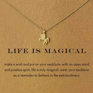 NEW Dogeared Gold Unicorn Necklace